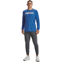 Мужское теннисное поло Under Armour Wordmark Print Fill Long Sleeve Men - Blue