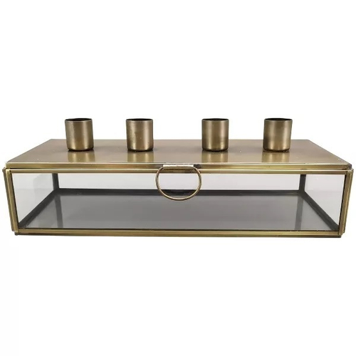 Шкатулка для свечей с подсвечником "Четыре свечи" 26x11x8,5см