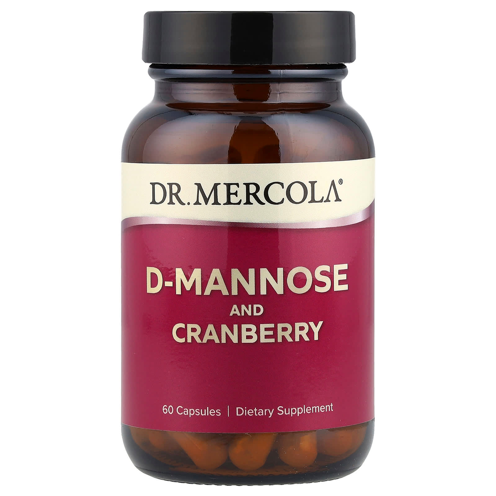 Dr. Mercola, D-манноза и экстракт клюквы, 60 капсул