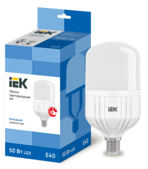 Лампа светодиодная HP 50Вт 230В 6500К E40 IEK