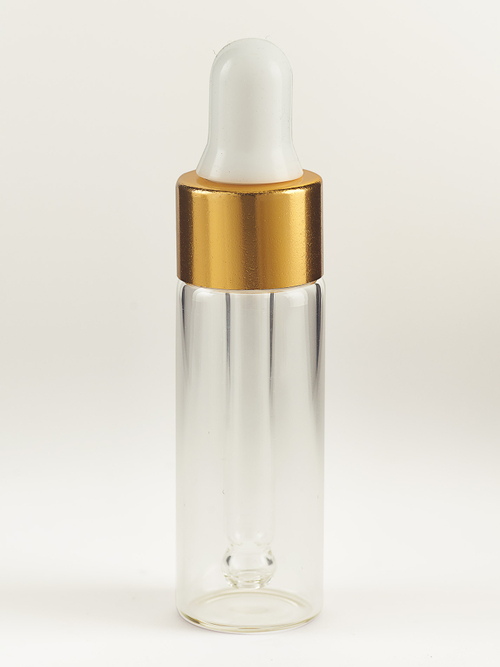 Прозрачный стеклянный флакон с пипеткой 5 мл. Пробник