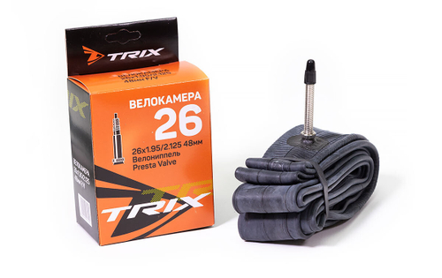 Камера TRIX 26"х1.95/2.125 FV 48 мм Presta с длинным ниппелем (кор. 50 шт.)