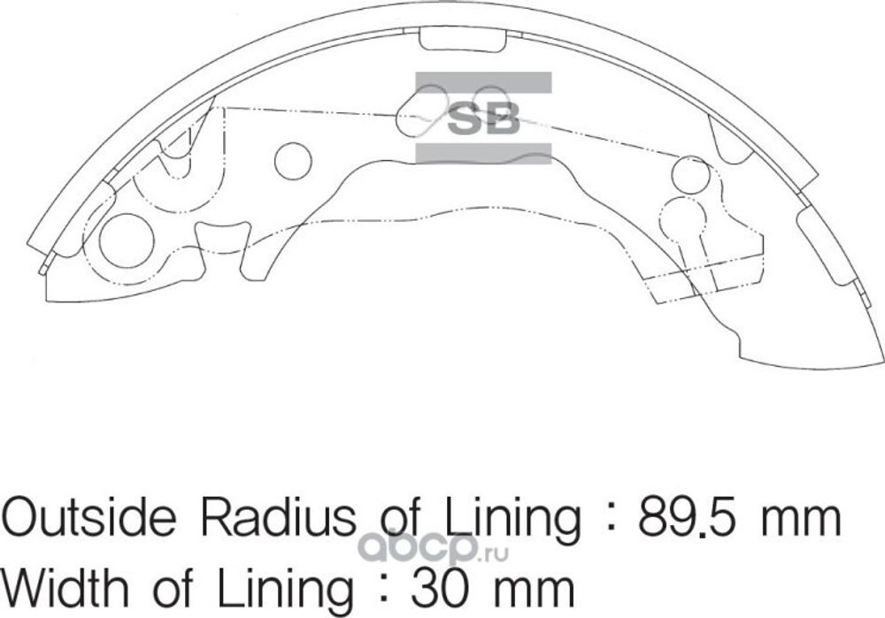 Колодка торм. Hyundai Accent Getz задн. /барабанные/ (Sangsin)