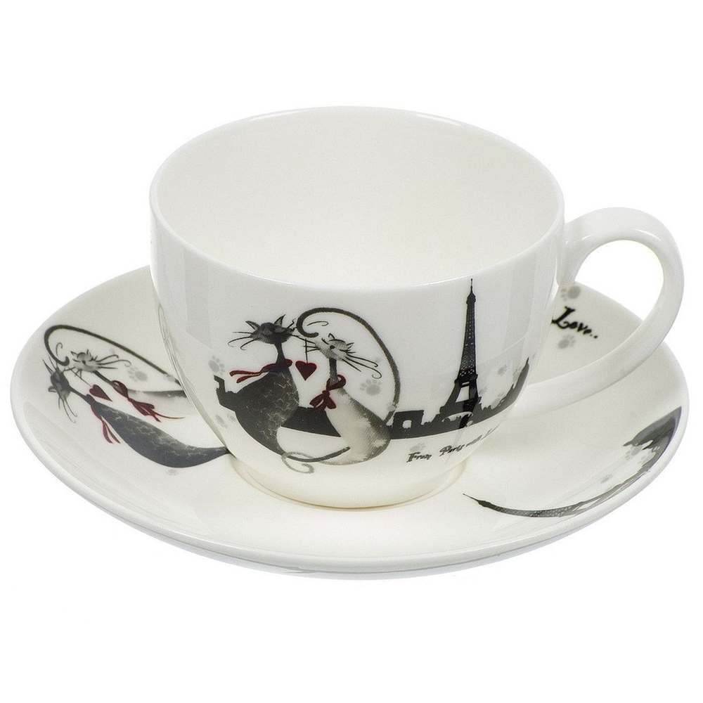 Чайная пара керам, 2 пр, 1 перс, 280 мл, Daniks, Ля Мур Эффель