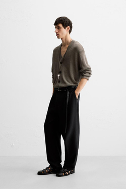 ZARA КАРДИГАН АЖУРНОЙ ВЯЗКИ, СЕРОВАТО-КОРИЧНЕВЫЙ