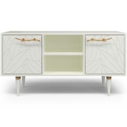 Тумба под ТВ Арт Колор leaves 117см Классик Голд Белый опал