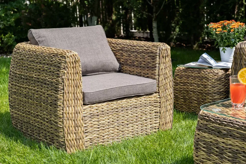 "Кальяри" лаунж-зона из искусственного ротанга (гиацинт), цвет соломенный