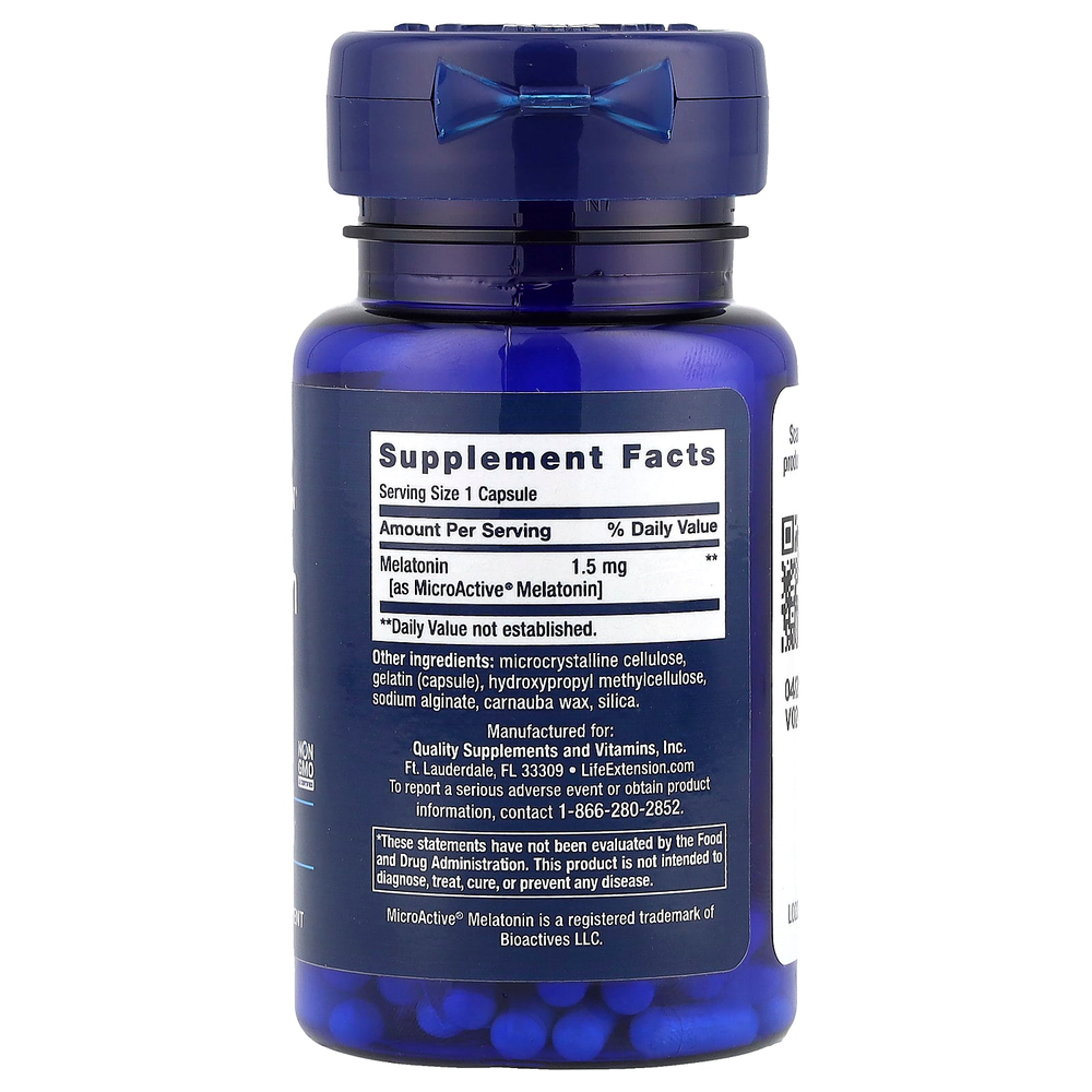 Life Extension, мелатонин IR/XR, 60 капсул (1,5 мг в 1 капсуле)