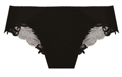 Трусы-макси Tosca с вышитыми вставками (Размер: 44) (Цвет: черный)