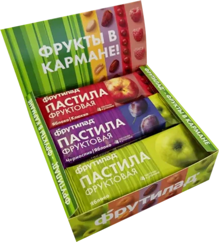 Пастила со вкусом яблоко/яблоко-черника/яблоко-клюква Фрутилад 30г в ассортименте