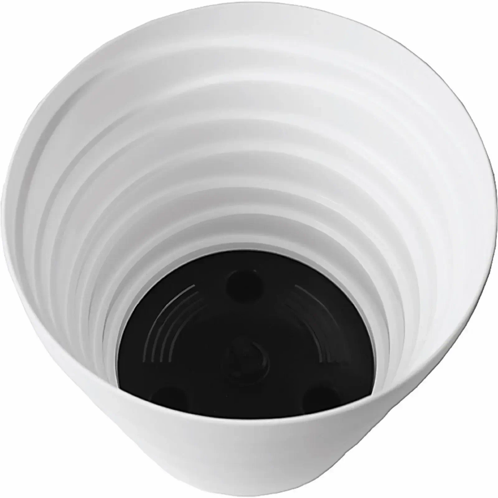 Кашпо для цветов пластиковое 1,4л d-14,5см «Бархан» Белый