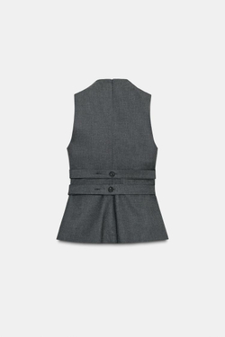 ZARA ТОП С ПУГОВИЦАМИ, УГОЛЬНЫЙ