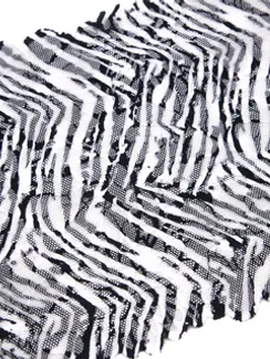 03-172 Кружево эластичное 23 см, зебра, черный/белый