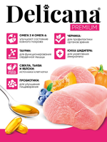 Сухой полнорационный корм для котят с чувствительным пищеварением с индейкой DELICANA 1,5кг