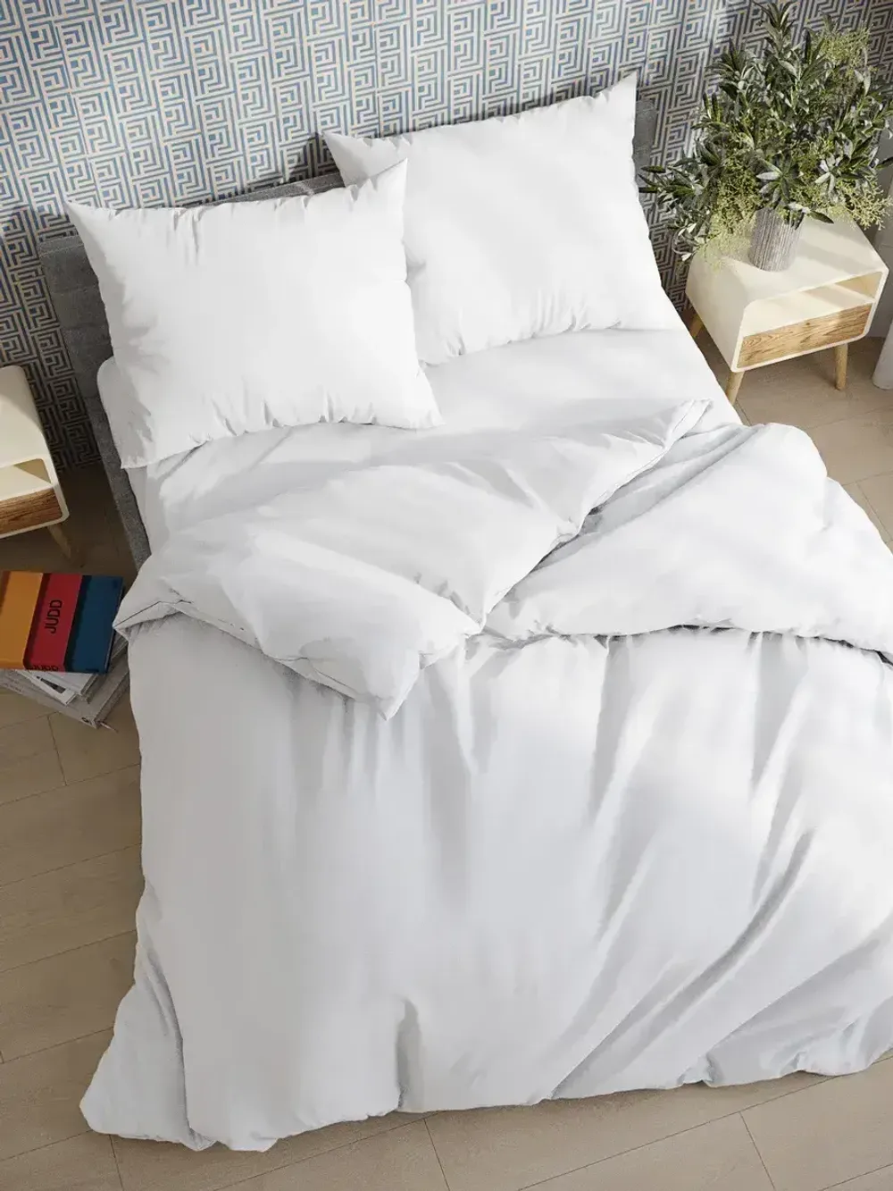 Наволочка комплект 2шт поплин Сказка "Беляночка" 45х45 см на молнии