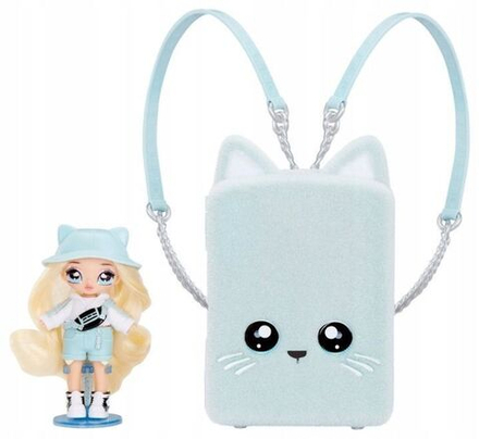 Кукла Na! Na! Na! Surprise - Игровой набор Mini Backpack 3в1 - голубой рюкзак Khloe Kitty + модная мини-кукла 592341