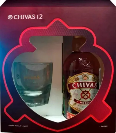Виски Чивас Ригал 12лет п/у + 1 стакан