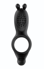 Черное эрекционное кольцо с вибрацией и пультом ДУ (Цвет: черный)