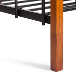 Кровать BOLERO двухярусная- дерево гевея/металл, 90*200 см (bunk bed), красный дуб/черный
