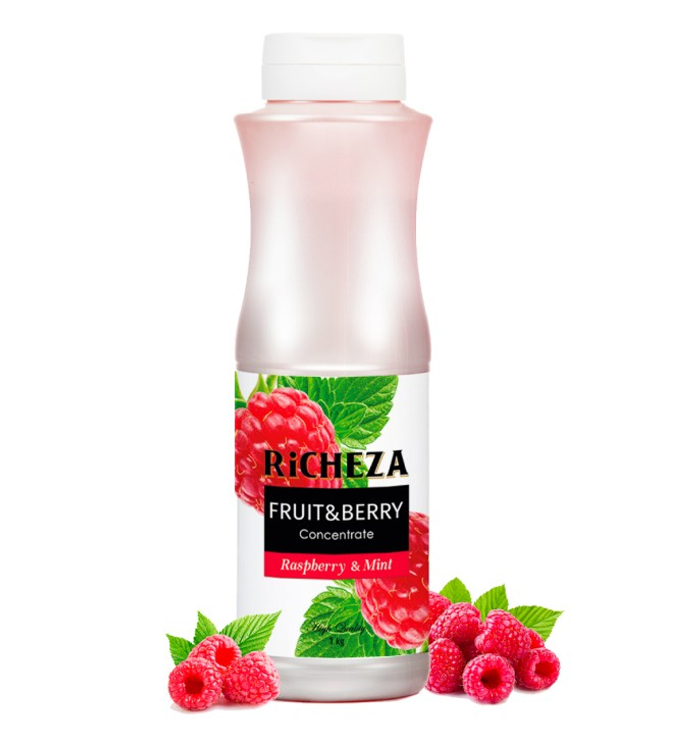 РИЧЕЗА Малина-мята концентрат 1 кг (0,8 л), пластик Россия, шт