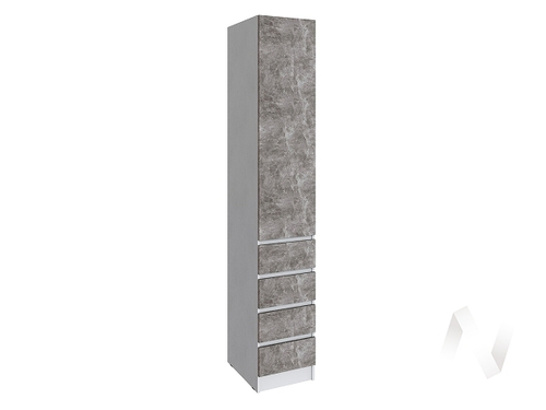 Шкаф Мадрид 0;4 с 4 ящ. без ручек (белый/ателье светлое)