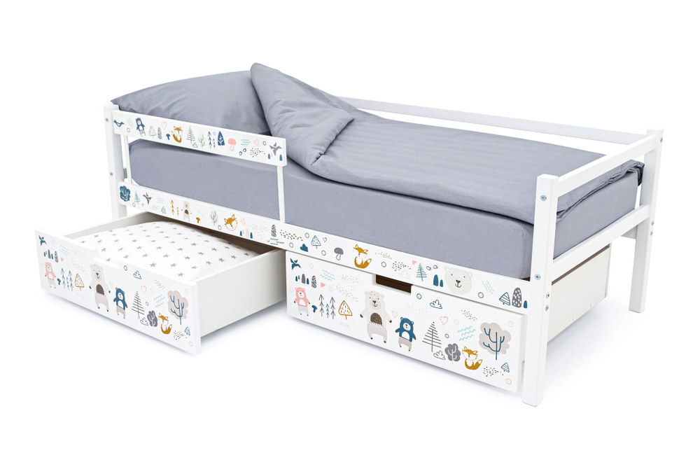 Детская кровать тахта Бельмарко Svogen белый мишки