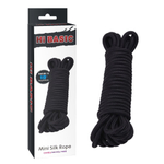 Хлопковая черная верёвка для любовных игр Mini Silk Rope - 10 м. (Цвет: черный)