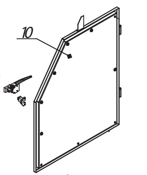 Дверь глухая левая для пескоструйной камеры contracor cab-110, артикул 83100044