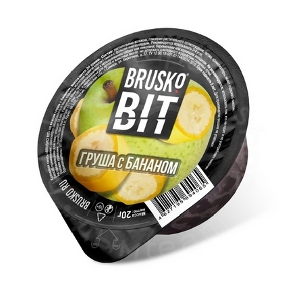 Бестабачная смесь для кальяна BRUSKO BIT, 20 г, Груша с бананом