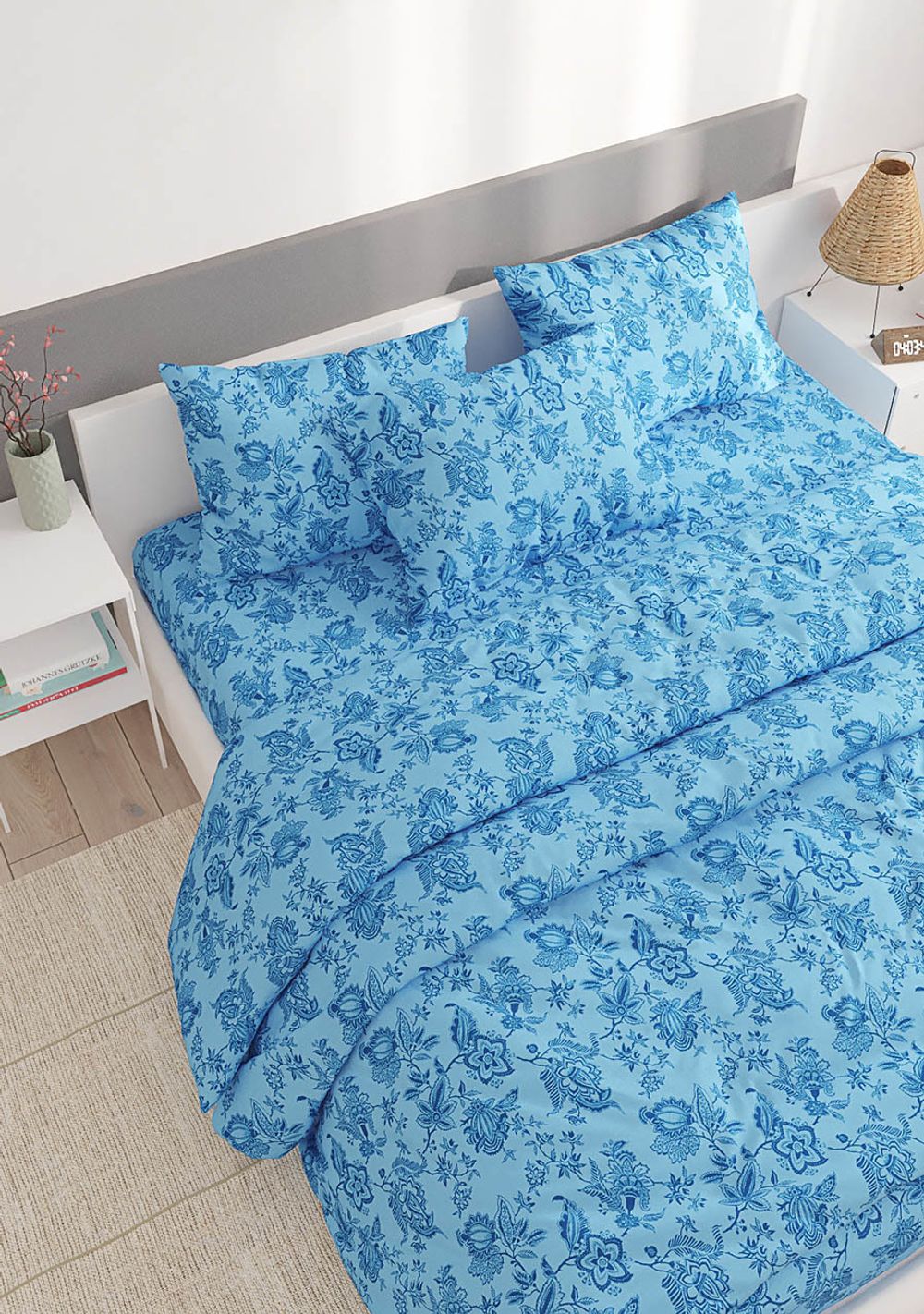 Наволочка комплект 2шт Сказка "Шамбала (синяя)" 40х60 см, перкаль