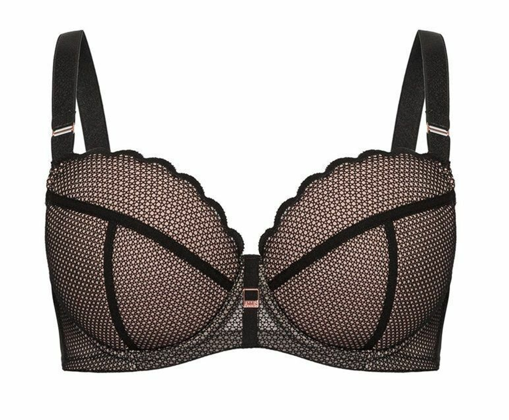 Черный бюстгальтер Chita на каркасах с чашками на тонком поролоне (Размер: 90D) (Цвет: черный)