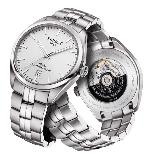 Мужские швейцарские наручные часы Tissot PR 100 Powermatic T101.407.11.031.00