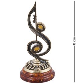 Народные промыслы AM-4033 Фигурка «Мелодия» (латунь, янтарь)