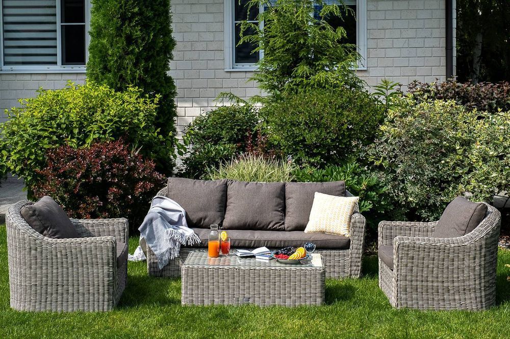 "Фабриция" лаунж-зона из искусственного ротанга, цвет серый