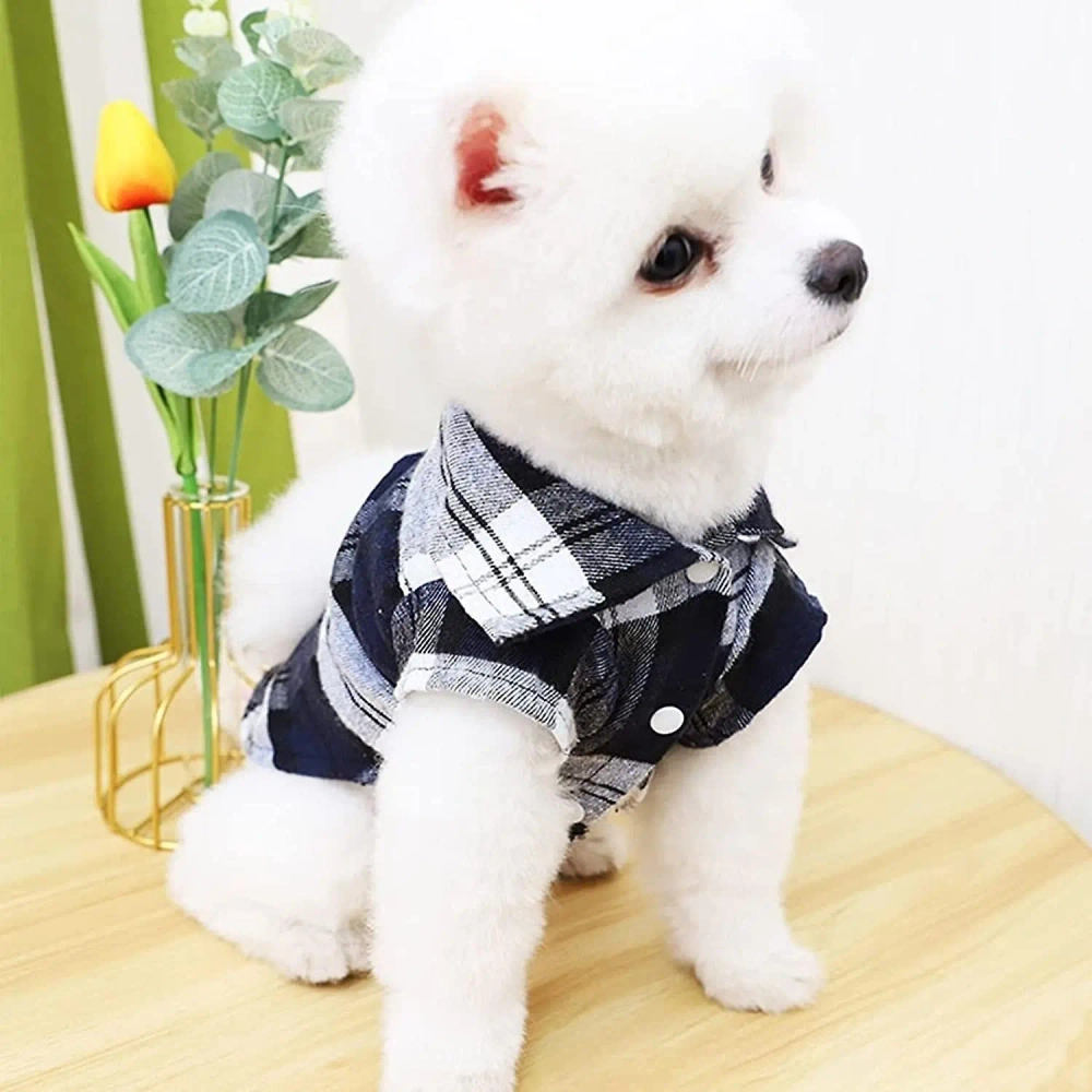 Кофта - рубашка фланелевая для мелких пород собак и кошек «BRO Style», цвет синий, р M