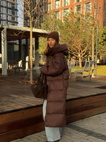 Пуховик Сахалин макси шоколад