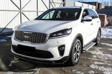 Защита переднего бампера (нержавейка) Kia Sorento Prime (2017-2020) d57 (черный)