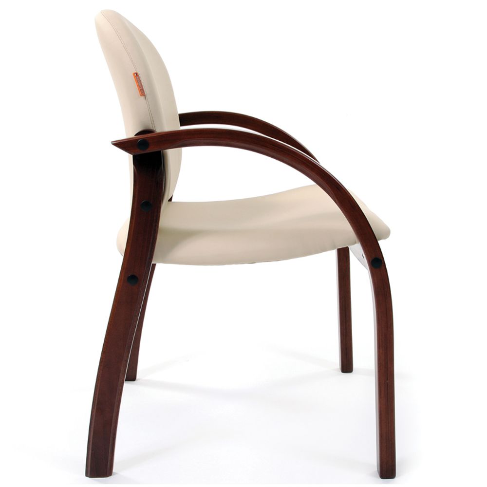 Конференц-кресло Chairman 659 WD, экокожа бежевая матовая/темный орех (ПОД ЗАКАЗ)