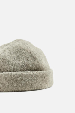 ZARA ШАПКА ИЗ СМЕСОВОЙ ШЕРСТИ АЛЬПАКА, СВЕТЛО-ЗЕЛЕНЫЙ