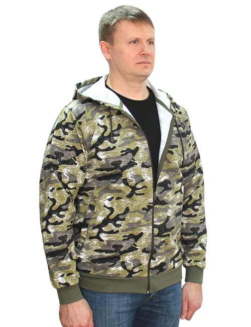 Толстовка на молнии (футер петельный, КМФ v100)