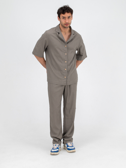 Костюм льняной с брюками. Хаки