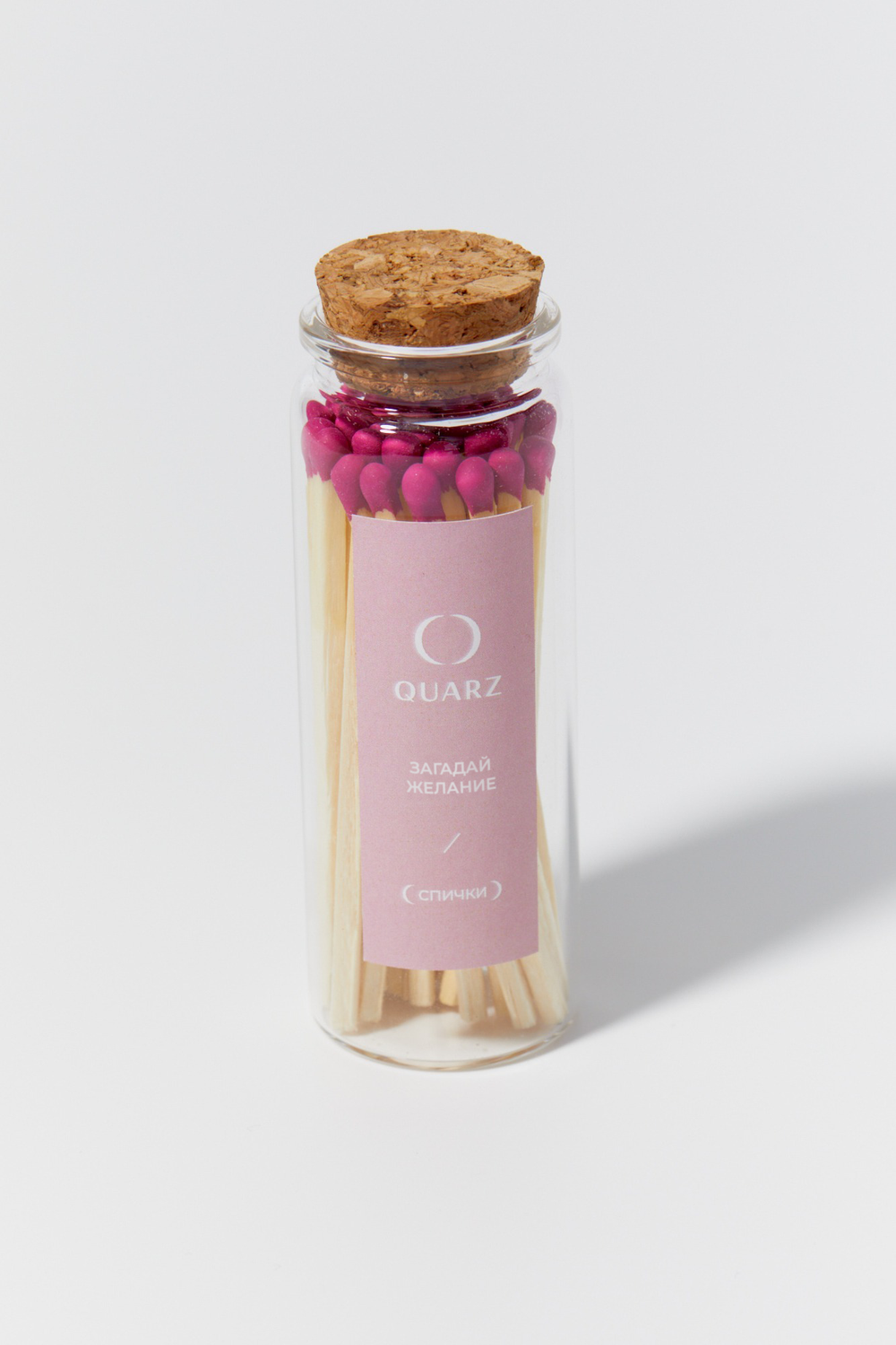 Спички в стеклянной колбе розовые