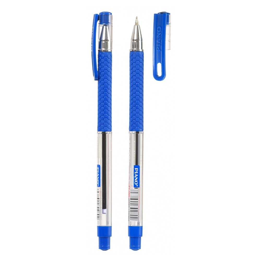 Ручка шариковая, масляная, Piano, синие чернила, серия "Quality", прозрачный корпус, 50 шт
