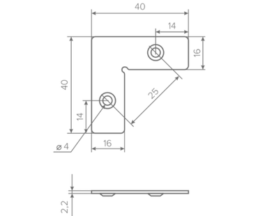 Крепежный уголок для профиля AQ FRAME Z-1