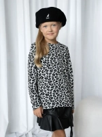 Лонгслив для девочки леопард