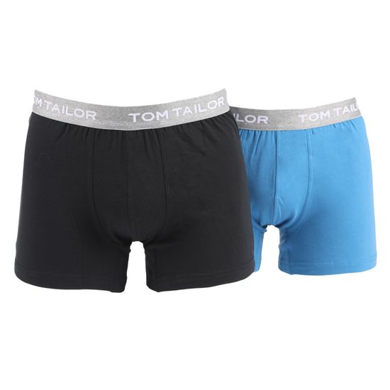 Мужские трусы боксеры набор 2в1 (черные, голубые) Tom Tailor 70249/6061 680