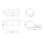 Bubble диван-кровать прямой, шенилл Reef cream