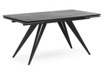 Керамический стол Woodville Дарвин 160(220)х89 серый мрамор larka grey, черный
