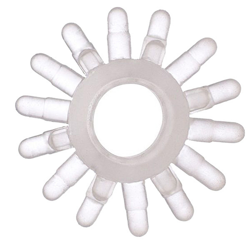 Прозрачное гелевое эрекционное кольцо 1,5см с шипами ToyFa Basic 818003-1