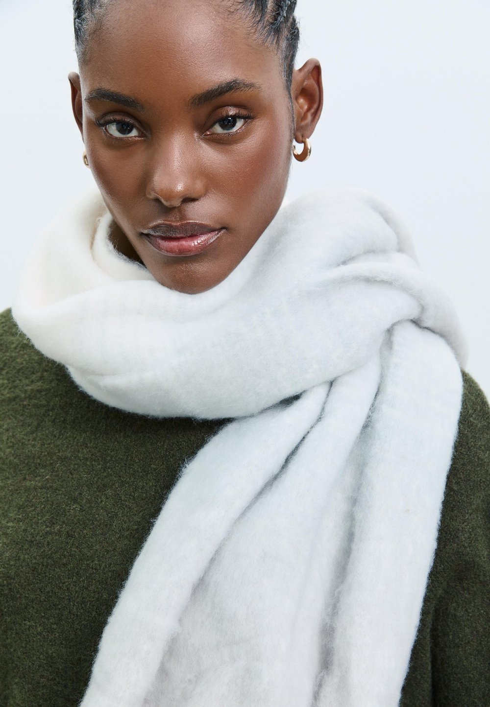 STRADIVARIUS Шарф с эффектом омбре, серый меланж